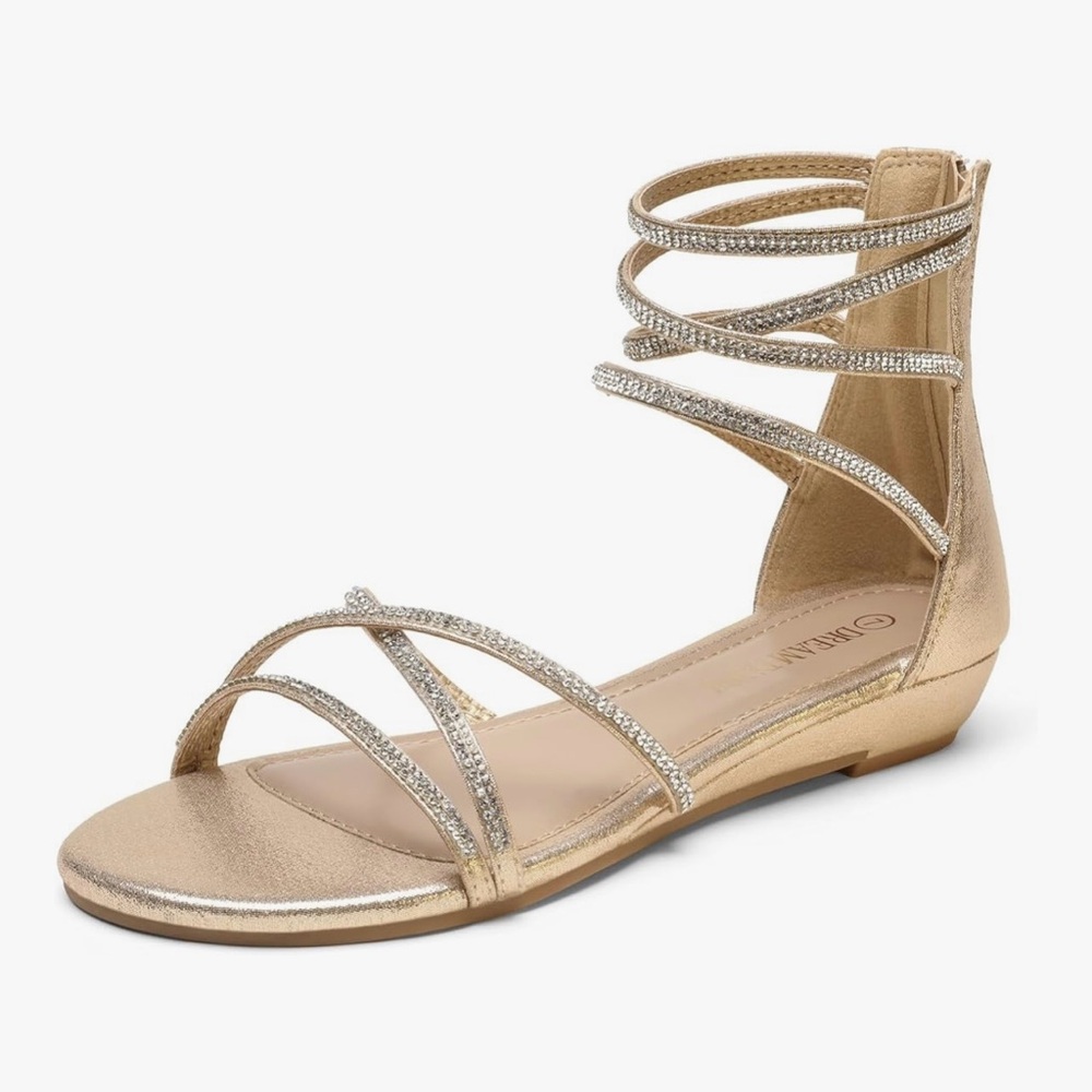 Dreampairs gold sparkly, strappy sandals sz 7.5